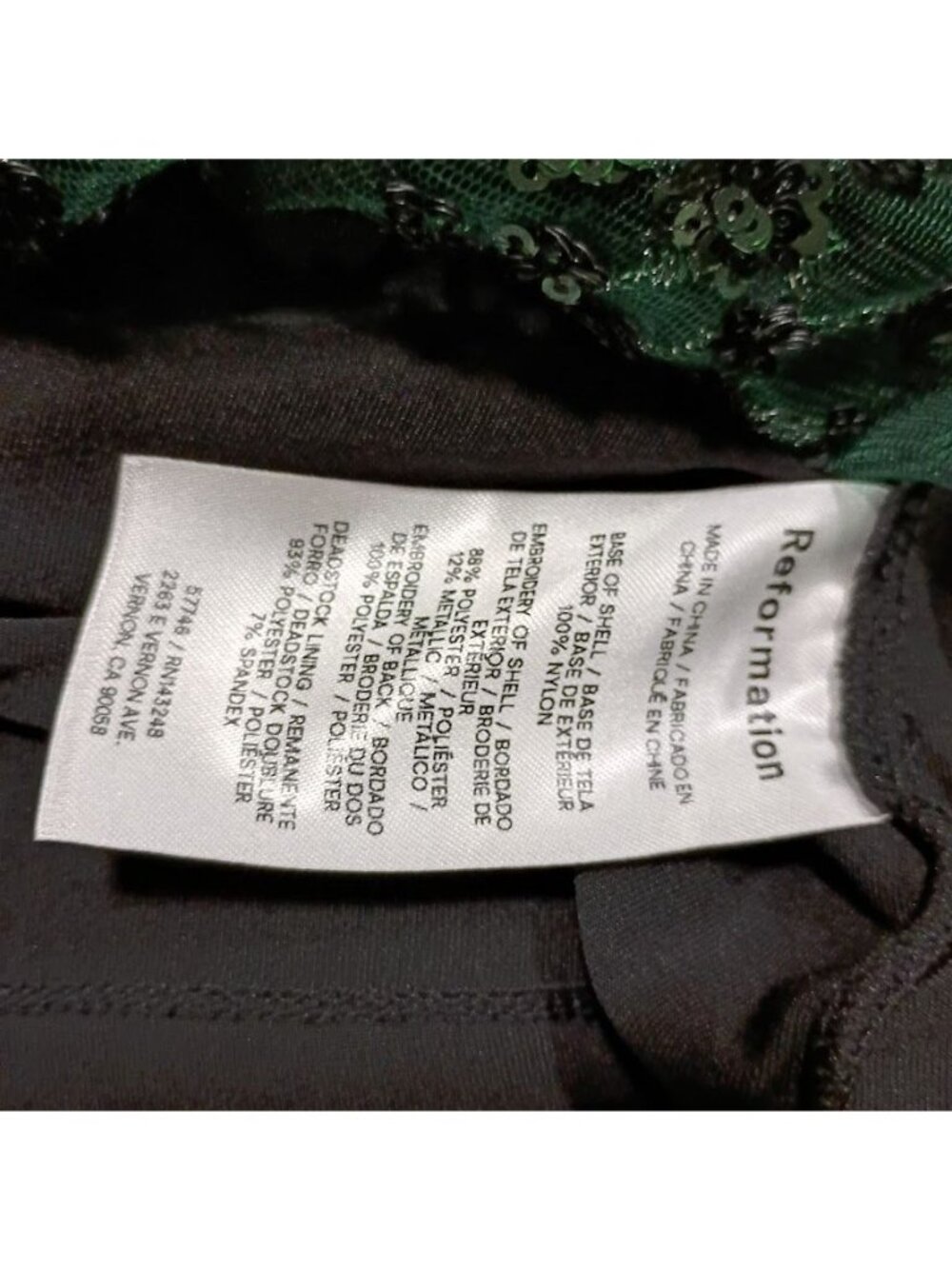 Reformation Green Midi Skirt Size 10 Whimsy Glam Embroidered Sequin Elegant - Picture 5 of 13